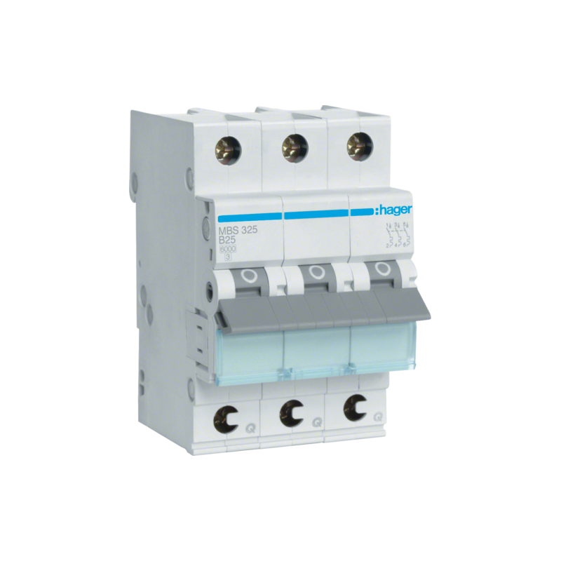 Hager MBS325. Corrente nominale 25 A Frequenza di ingresso AC 50/60 H