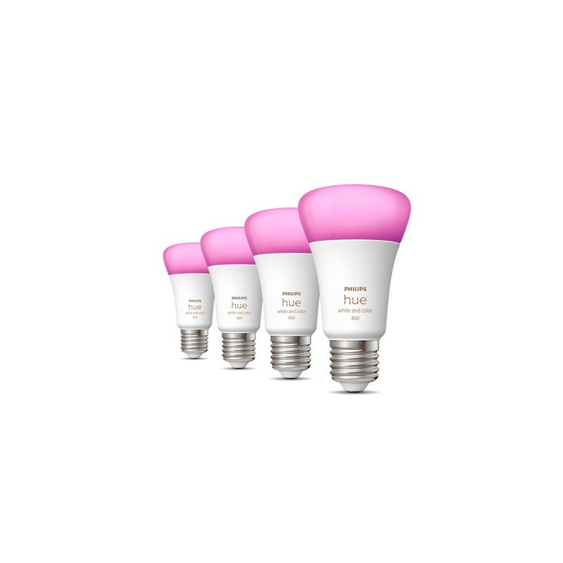 Philips Hue White and Color ambiance 4 Lampadine Smart E27 60 W