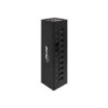 Hub USB 3.0 - 10 porte - custodia in alluminio - nero - con alimentat