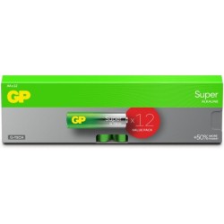 GP Super Alkaline Battery, Size AA, LR6, 1.5V, 12-pack