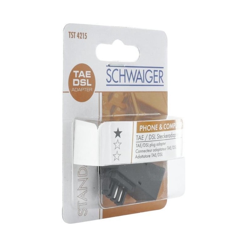 Schwaiger TST4215533 cavo gender changer TAE-F RJ-45 Nero (TST4215533)