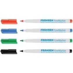 Franken FineMarker Pennarello 4 pz. Punta Fine Nero - Blu - Verde - R