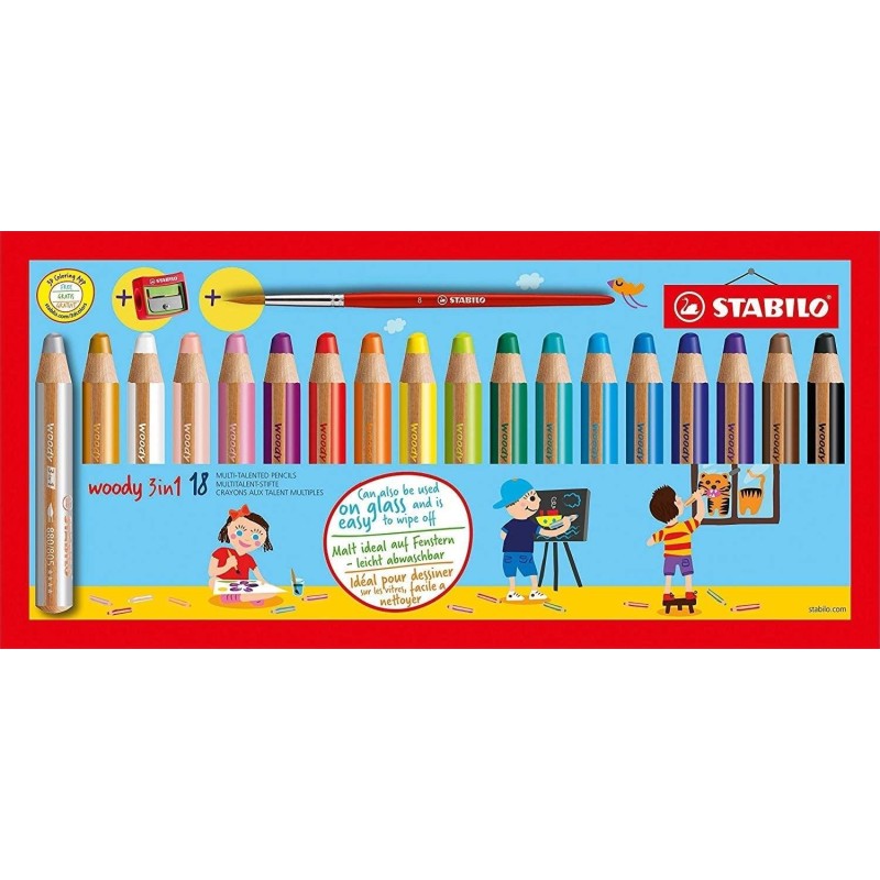 STABILO Woody 3 in 1 Multicolore 18 pz STABILO woody 3 in 1 Colourin