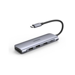 Ugreen 6-in-1 USB C PD USB 3.2 Gen 1 (3.1 Gen 1) Type-C Argento