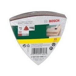 Bosch - carta vetrata - 25 pezzi - triangolo - granulometria 60 - 93 