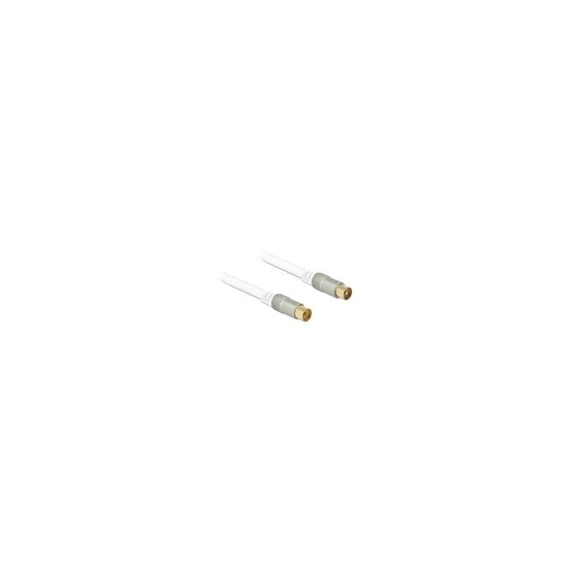 Delock Cavo antenna Spina IEC Presa IEC RG-6/U quad shield 1 m bianco