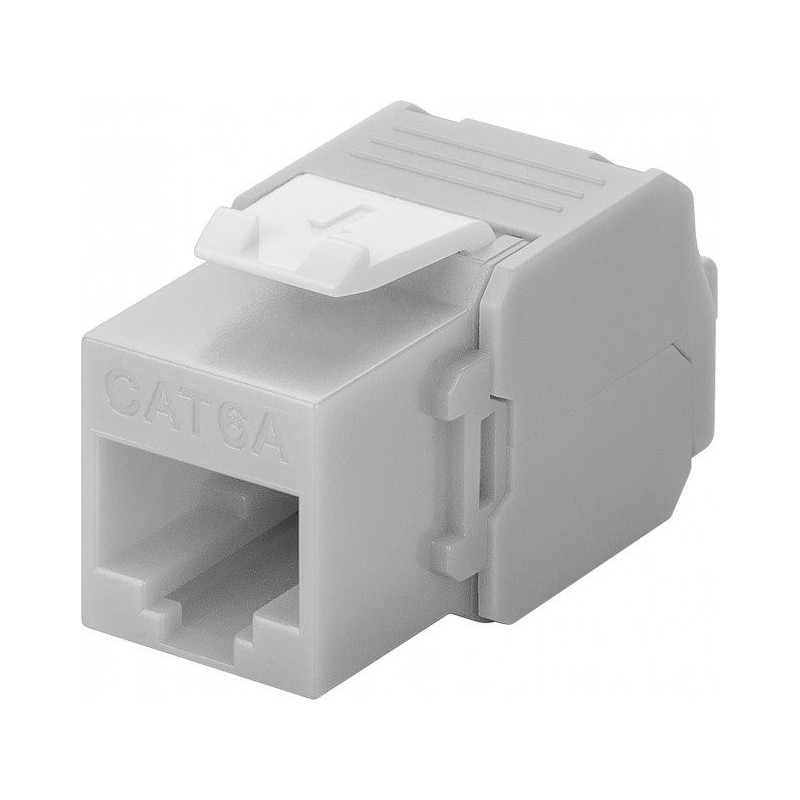 Wentronic Goobay CAT 6a KeyStone RJ45 Jack non schermato 500 MHz grig