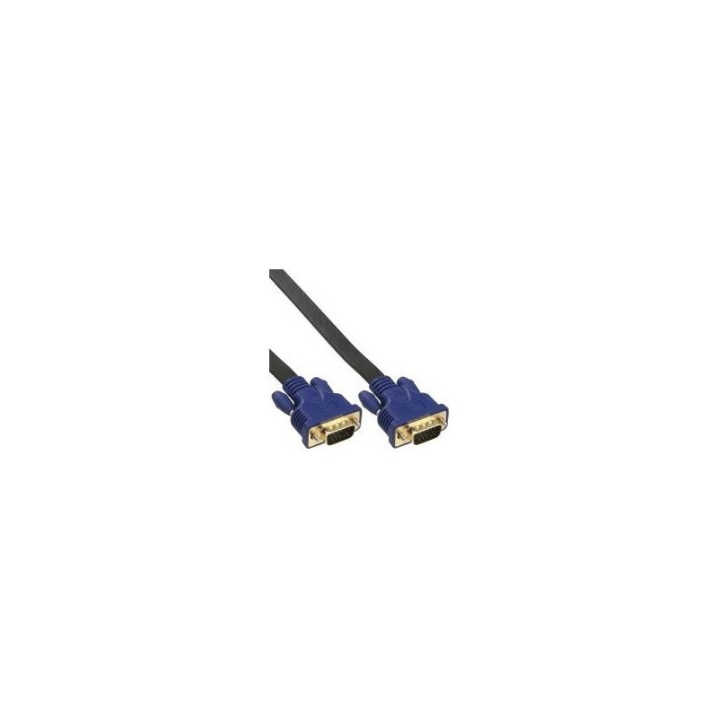 Cavo piatto InLine S-VGA 15 pin HD maschio/maschio nero 03 m (17803F)