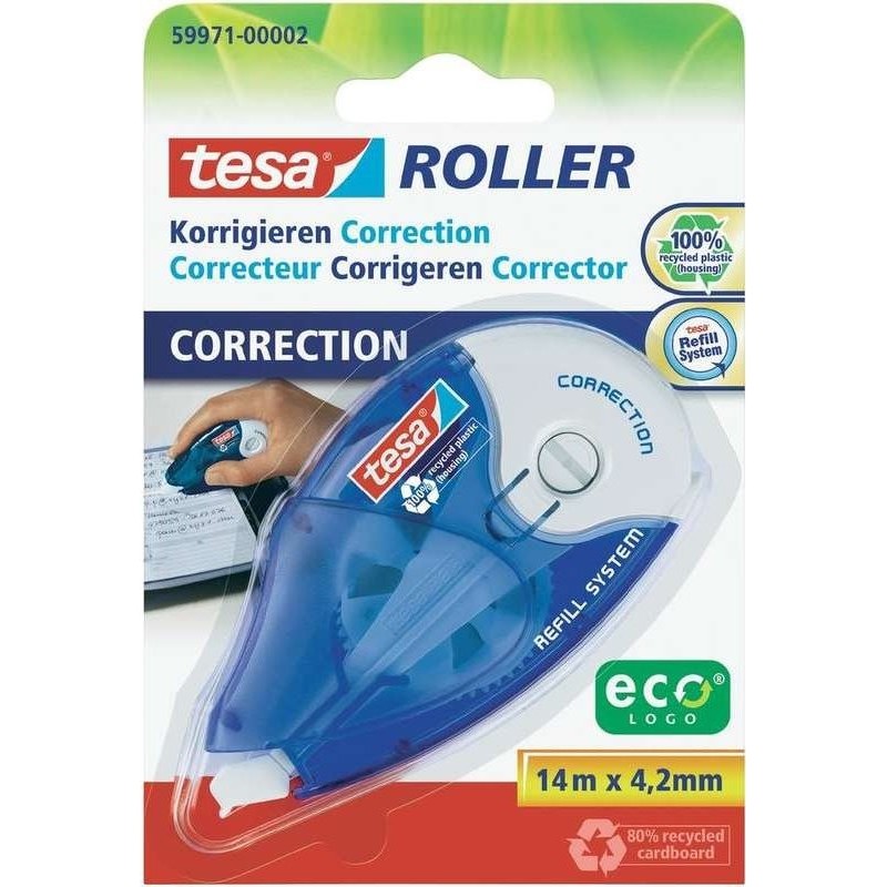 tesa&reg; Roller Correct ecoLogo&reg; (L x L) 14 m x 4,2 mm 59971 Contenuto