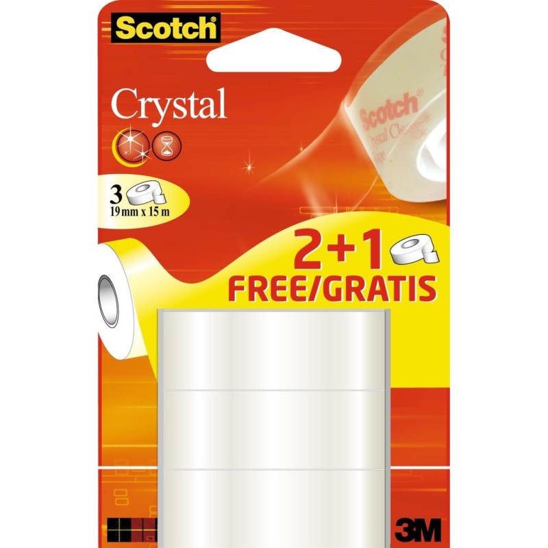 Pellicola adesiva 3M Scotch Crystal trasparente confezione convenient