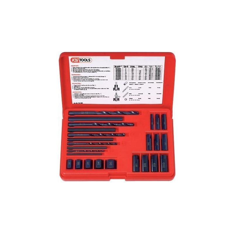 Set per rimozione filetti KS TOOLS 25 pezzi. (150.1305)