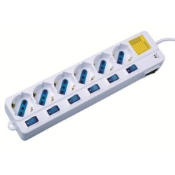 Ewent EW3930 prolunghe e multiple 15 m 6 presae AC Interno Bianco