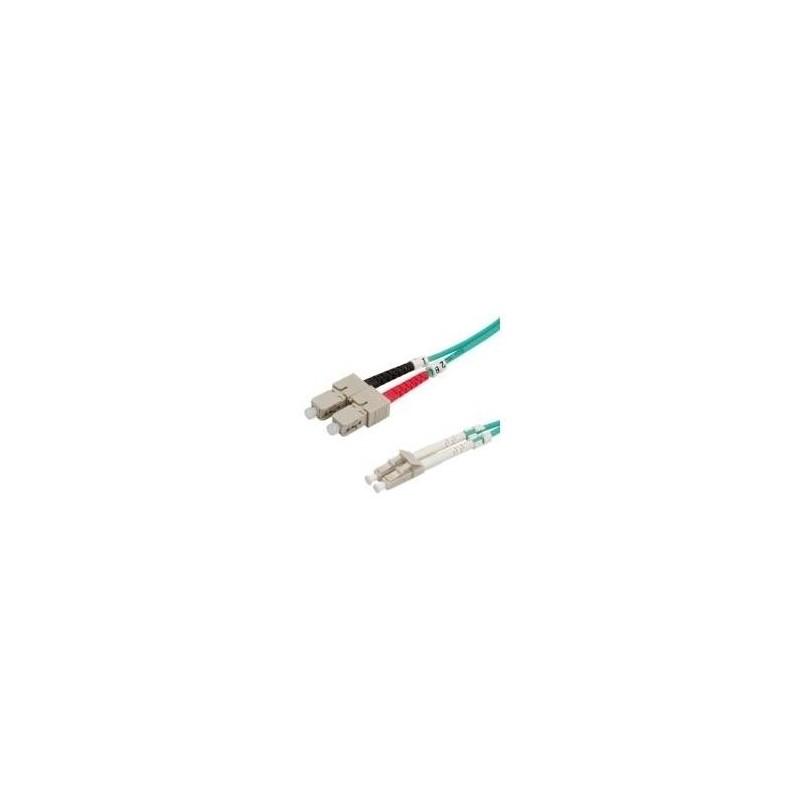 Cavo in fibra ottica ROLINE 50/125&mu;m OM3, LC/SC, turchese 0,5m (21.1