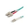 Cavo in fibra ottica ROLINE 50/125&mu;m OM3, LC/SC, turchese 0,5m (21.1