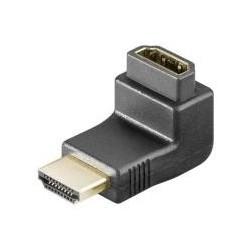 Wentronic HDMI F/M 90 SB - HDMI - HDMI - Maschio/femmina - Oro - Nero