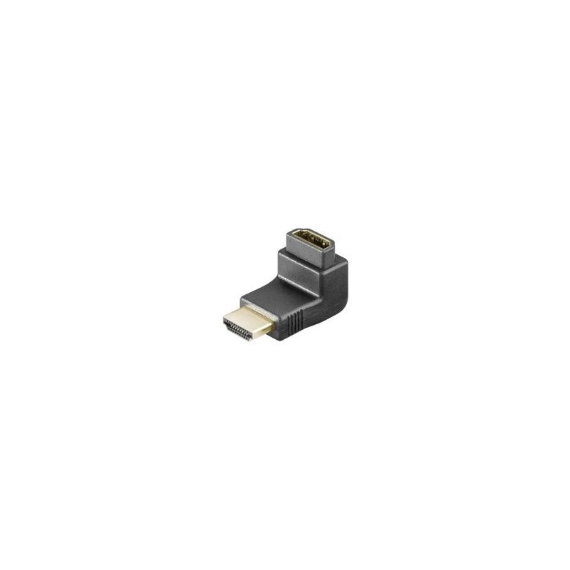 Wentronic HDMI F/M 90 SB - HDMI - HDMI - Maschio/femmina - Oro - Nero