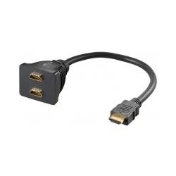 Wentronic A 340 G (HDMI 19pin M/2xHDMI 19pin F) - HDMI M - 2x HDMI F 