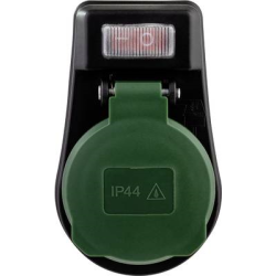 Adattatore REV con interruttore IP44 nero-verde (0020190502)