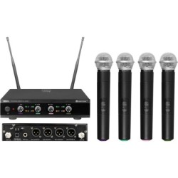 Sistema microfonico wireless OMNITRONIC UHF-E4 518.7/520.9/523.1/525.