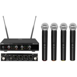 Sistema microfonico wireless OMNITRONIC UHF-E4 823.6/826.1/828.6/831.