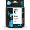 HP 305 2-Pack Tri-color/Black Original Ink Cartridge cartuccia d'inch