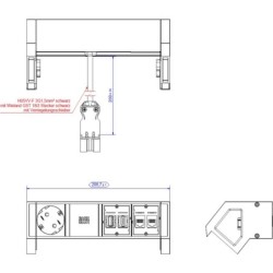 BACHMANN SCRIVANIA2 1xCEE7/3 1xHDMI 2xCAT6A (902.3059)