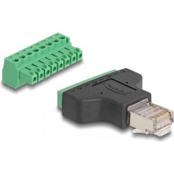 Delock Adattatore RJ45 maschio morsettiera 8 pin 2 pezzi 381 mm