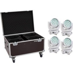 EUROLITE Set 4x LED TMH-X4 Wash Zoom ws a testa mobile custodia con r