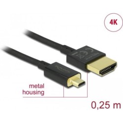 Delock Cavo HDMI A maschio HDMI Micro D maschio ad alta velocit con E