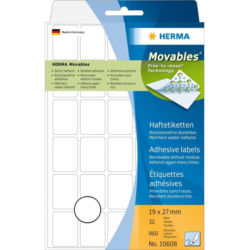 HERMA Movables - Etichette autoadesive - bianco - 19 x 27 mm 960 pezz