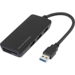 Hub USB 3.0 Renkforce a 3 porte con lettore di schede SD integrato Ne