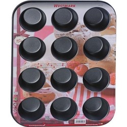 Stampo per muffin Westmark da 12 - rettangolare - acciaio - nero (329