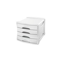 Cassettiera Esselte VIVIDA 4 cassetti polistirolo bianco impilabile c