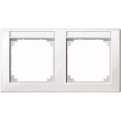 MERTEN cornice doppia con portaetichetta 471219 M-SMART bianco polare