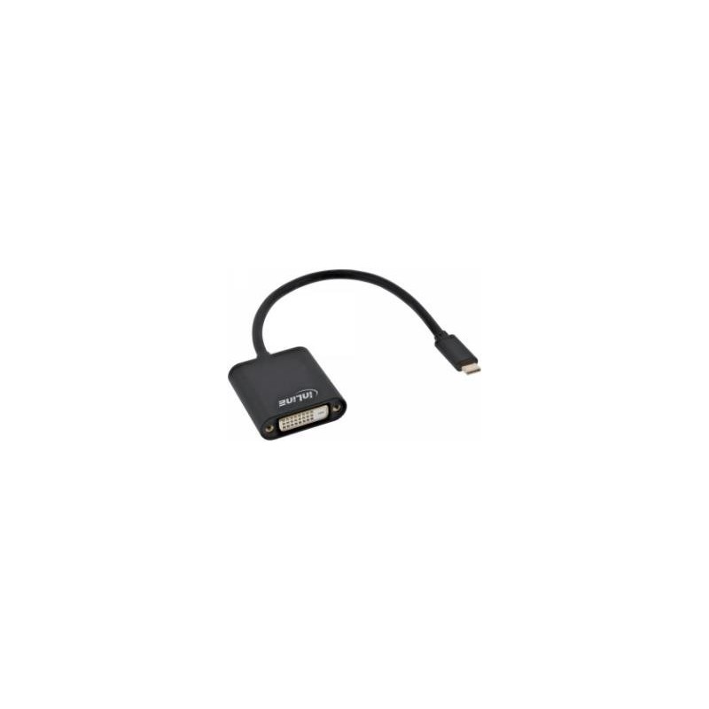 InLine - Adattatore video esterno - USB-C 3.1 - DVI - Nero (64103B)