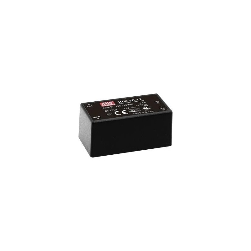 MEAN WELL IRM-20-5 - 20 W - 85 - 264 V - ITE EN/UL/IEC 60950 - Nero -