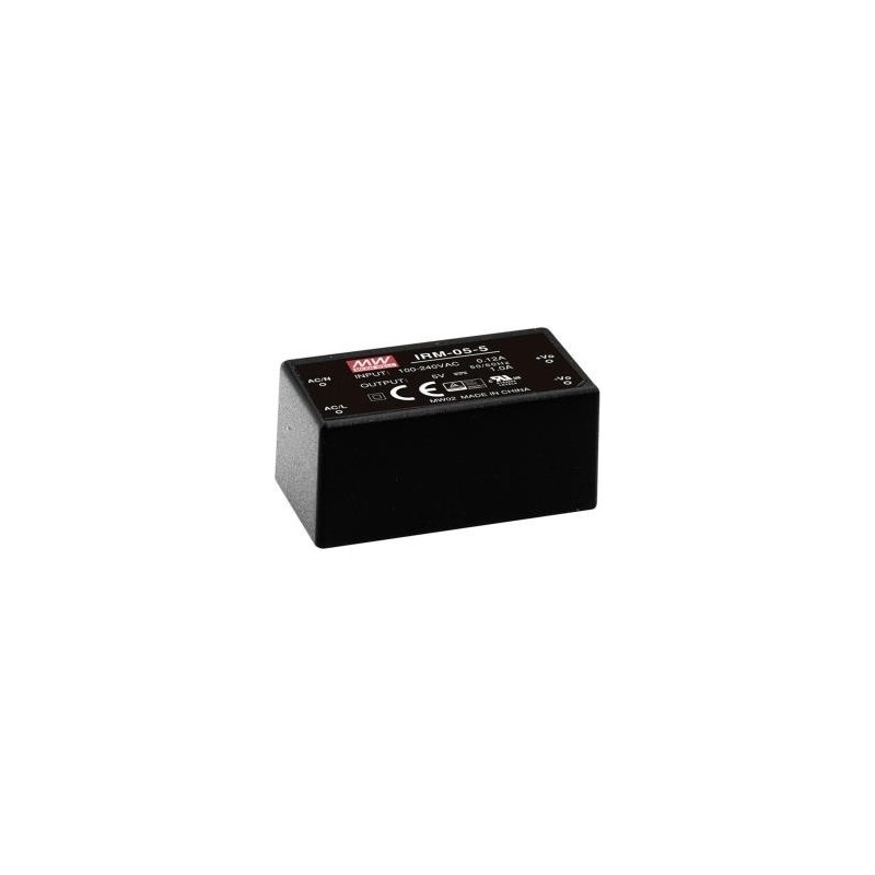 MEAN WELL IRM-05-24 - 5 W - 85 - 264 V - ITE EN/UL/IEC 60950 - Nero -