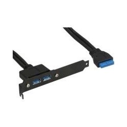 Staffa slot InLine USB 3.0 - 2x prese USB per il collegamento della s