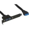 Staffa slot InLine USB 3.0 - 2x prese USB per il collegamento della s