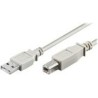 wentronic - Cavo USB - Da USB (M) a USB tipo B (M) - 18 m - grigio (6