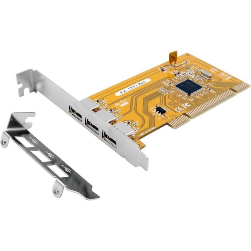 Scheda PCI USB2.0 con 3 porte inclusa staffa a basso profilo