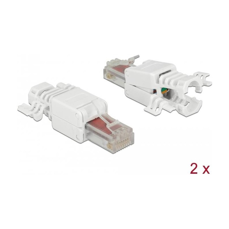 Delock Spina RJ45 Cat.6 UTP senza attrezzi 2 pezzi