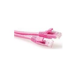 Cavo patch U/UTP CAT6 ACT rosa da 1 metro antigroviglio con connettor