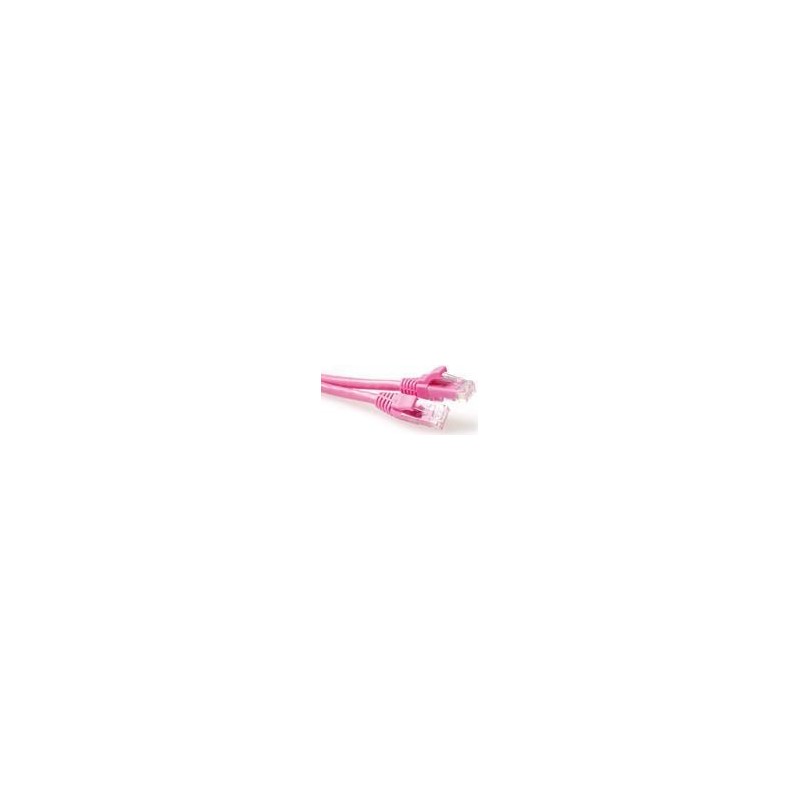 Cavo patch U/UTP CAT6 ACT rosa da 1 metro antigroviglio con connettor