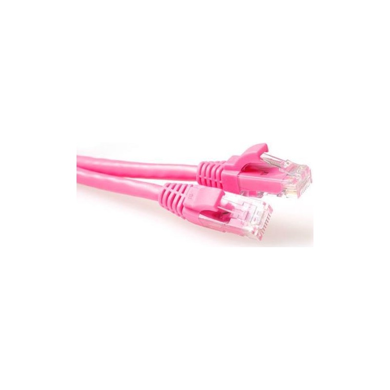 Cavo patch U/UTP CAT6 ACT rosa da 3 metri antigroviglio con connettor