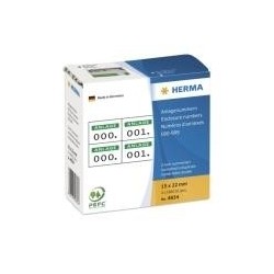 HERMA - Etichette numeriche autoadesive - bianco verde - 15 x 22 mm -