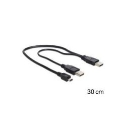 Cavo Delock 2 x USB 2.0-A maschio USB mini a 5 pin