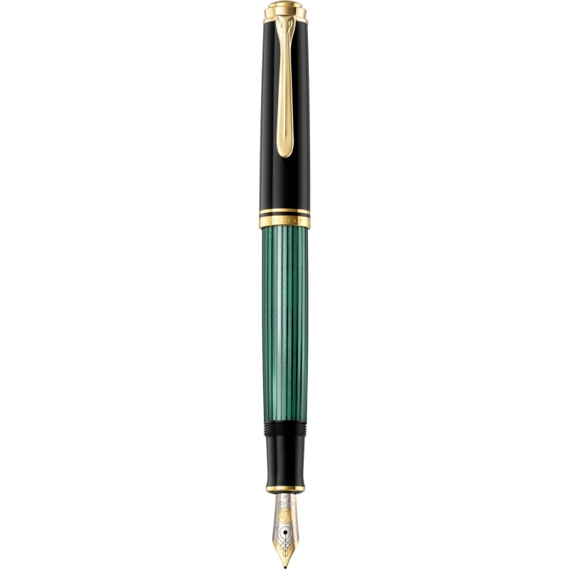 Pelikan 980037 penna stilografica Souvern 600 nero-verde pennino