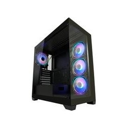 Custodia MidiTower 715B nero USB3.2/Audio, senza alimentatore, SEAMLE