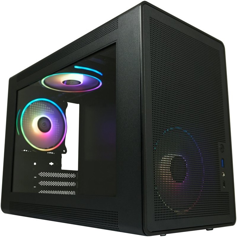 Custodia Micro-ATX 716MB Gaming nero USB3.2/Audio, senza alimentatore